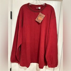 Vintage 2004 Marlboro Gear NEW Long Sleeve Pullover Brick Red Mens XL